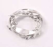 White Crystal Pin in Sterling Silver