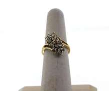 Stepped Diamond Cluster Ring with 14k Gold