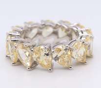 Pear Shaped Yellow Cubic Zirconia Sterling Silver Ring