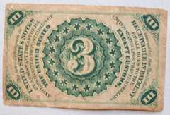 3 Cent Factional Currency Third Issue Note