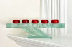 Elegant Multi Layered Glass 5 Tea-Light Candle Tea Holder