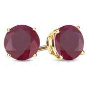 2.25 CT GENUINE RUBY 10KT SOLID GOLD EARRINGS STUD