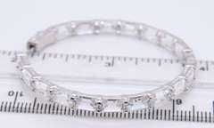 Sterling Silver White Cubic Zirconia Hoop Earrings