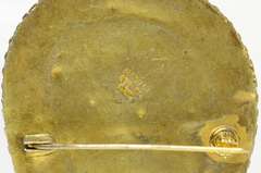 Sterling Silver Ornate Green Apatite Coral Oval Statement Pendant/Pin