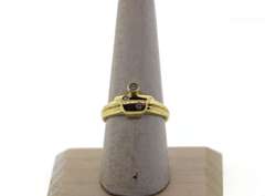 Unique Three Stone Diamond Ring with 14k Gold