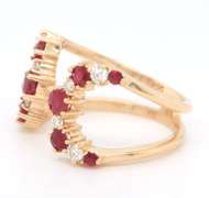 Fabulous Yellow Gold Ruby and Diamond Loop Ring