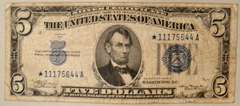 $ 1934 A $5 Silver Certificate Star Note