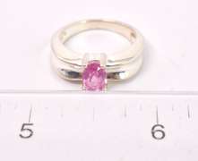 Pink Gemstone Ring in Sterling Silver
