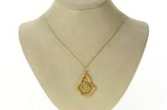 14K Yellow Gold 1960's Ornate Engagement Ring Filigree Charm/Pendant