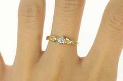 14K Yellow Gold 0.20 Ctw Classic Diamond Bypass Engagement Ring