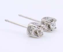 Sparkling White Gold Pave Diamond Stud Earrings