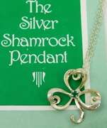 Vintage Sterling Emerald Clover Pendant & Chain