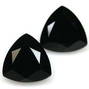 Diamond black 4.26ct trillion cut Onyx pair