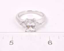 White Crystal Ring in Sterling Silver