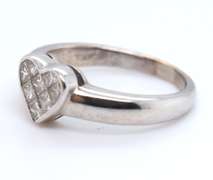 Sparkling White Gold Invisible Set Heart Ring