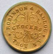 1863 Robinson &Ballou Troy NY Grocers Civil War Store Card