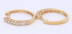 Dazzling Yellow Gold Diamond Hoop Earrings