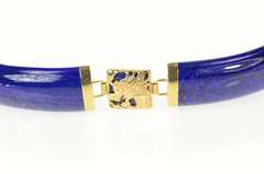 14K Yellow Gold Lapis Lazuli Carved Chinese Dragon Motif Bracelet