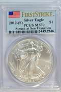 Perfect PCGS MS70 graded 2012-(S) $1 American Silver Eagle