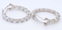 Sterling Silver Cubic Zirconia Hoop Earrings
