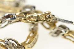 10K Yellow Gold 0.67 Ctw Two Tone Diamond Wavy Tennis Bracelet