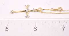 Radiant Cross Pendant Necklace in 14K Yellow Gold