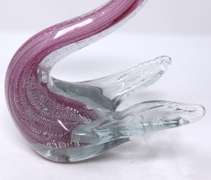 Murano Style Art Glass Swan Figurine