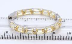 Sterling Silver Yellow Cubic Zirconia Hoop Earrings