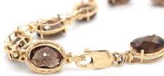 Wonderful Smokey Quartz Yellow Gold Bracelet