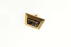 10K Yellow Gold Phi Sigma Delta Black Enamel 1930's Lapel Pin/Brooch