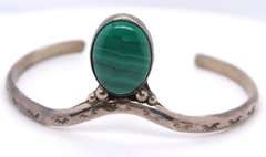 Sterling Silver Malachite Bangle