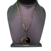 Illustrious Handmade Italian 14k Gold Panther Necklace