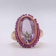 14kt Gold, Amethyst, & Diamond Cocktail Ring