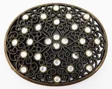 Filigree Jeweled Belt Buckle