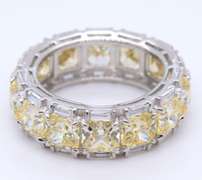 Sterling Silver Princess Cut Yellow Cubic Zirconia Band