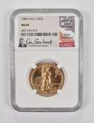 MS69 1986 $25 American Gold Eagle - Everhart Signed - Graded NGC