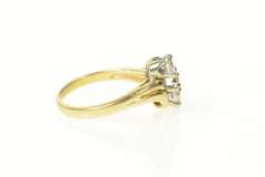 14K Yellow Gold 0.63 Ctw Retro Diamond Bypass Engagement Ring