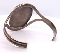 Vintage Sterling Silver Malachite Cuff Bangle Bracelet