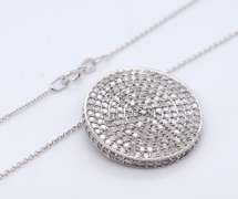 Hypnotic 14KT Diamond Circle Pendant Necklace on Chain