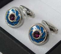 Handsome Pair Designer Style Cufflinks By Carelli