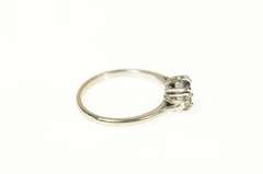 14K White Gold Princess Sapphire Diamond Engagement Ring