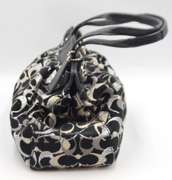 Coach Mia Velvet Optic Black Leather Lurex Carryall