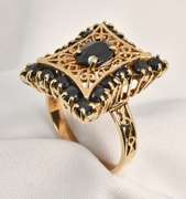 Modern Filigree Sapphire Cluster Ring