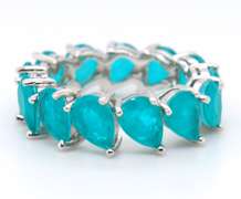 Sterling Silver Green Cubic Zirconia Band