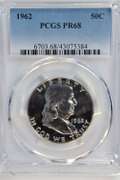 Near Flawless 1962 Gem Proof Franklin Half Dollar. PCGS PR68