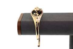 Tempting Handmade Italian 14k Gold and Onyx Panther Bangle Bracelet rimmed with Cubic Zirconias