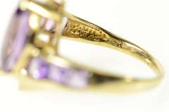 10K Yellow Gold Marquise Princess Accent Bypass Statement Ring