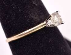Brilliant 0.48CTS Solitaire Diamond Ring in 14K Yellow Gold