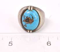 Blue Turquoise Ring in Sterling Silver