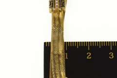 10K Yellow Gold Victorian Enamel Slide Squared Chain Fringe Bracelet